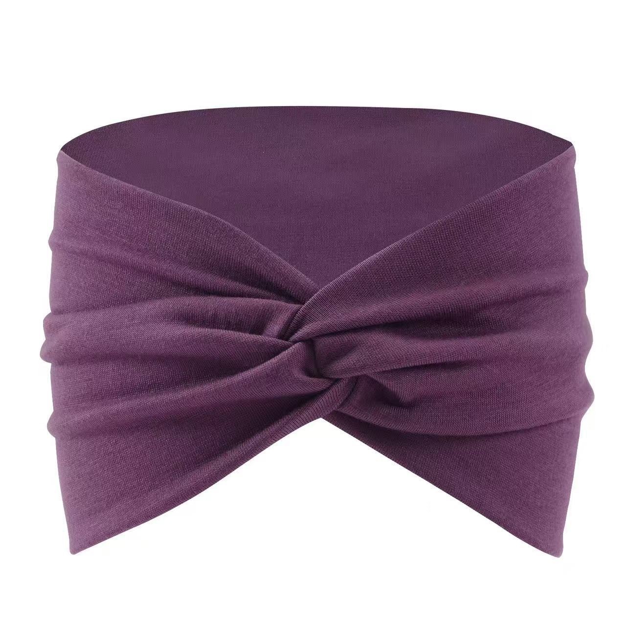 Europa y los Estados Unidos de color sólido banda de pelo deportiva ancho banda de pelo antiperspirante bandana de pelo yoga fitness banda de pelo deportiva absorción de sudor adornamiento para el pelo
