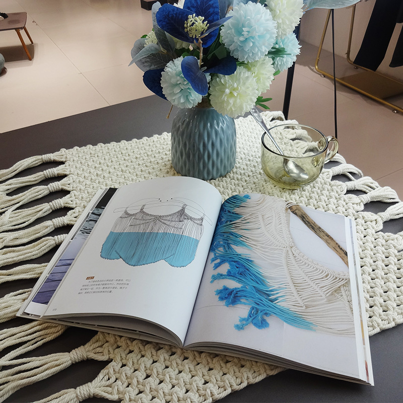 新款北欧印花棉线编织地毯 客厅卧室床边地毯酒店民宿地垫 棉脚垫