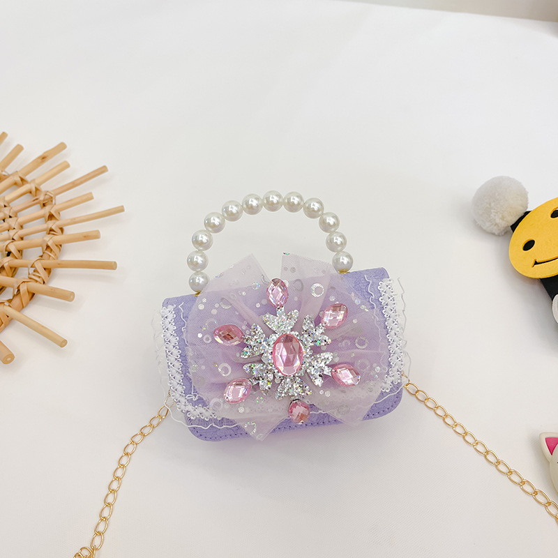 Nuevo arco niñas bolsa mensajero bolsa niños princesa Chanel estilo hombro bolsa bebé fuera moneda monedero bolsa