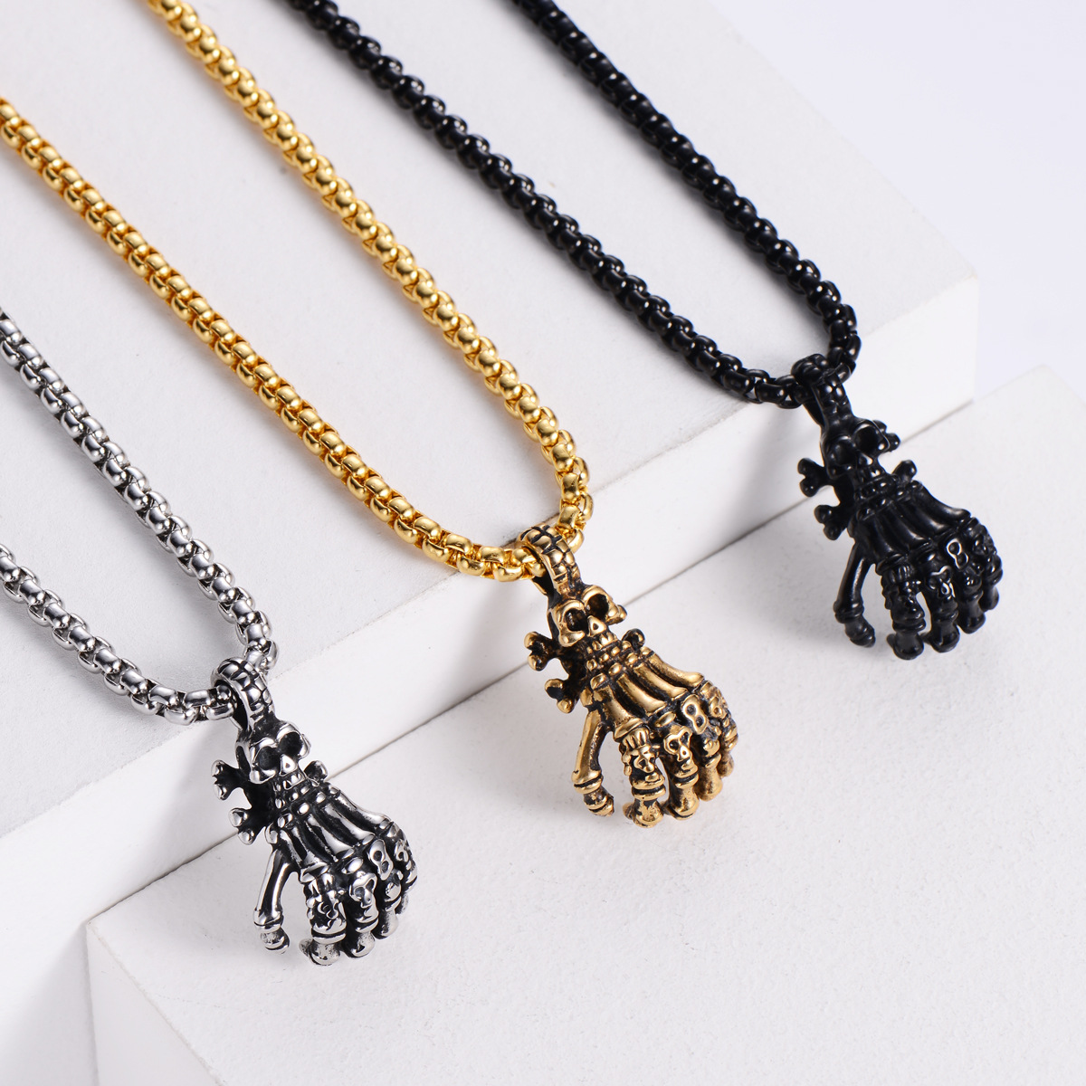 Business, Travel, Birthday, Festival Occasion Punk Style Skull Head Ghost Paw Pendant Wholesale Nihaojewelry