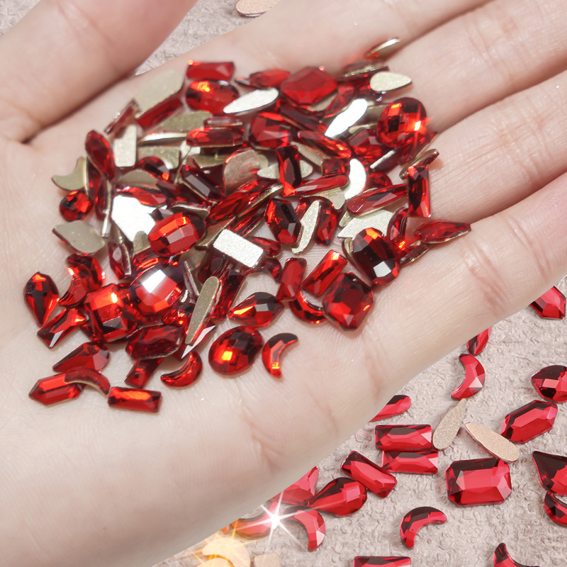 100 bolsas de taladro aurora taladro de forma especial joyas de manicure taladro de forma plana joyas de manicure taladro de forma especial diy joyas de manicure