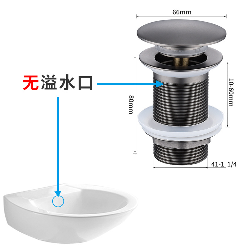 Tipo A sin puerto de desbordamiento sin tubería de desviación (pistola gris)