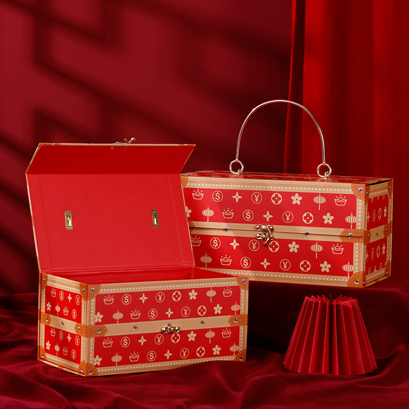 상자 유형: 금속 휴대용 상자 스몰 사이즈 [25*14*12.3cm]; 사양: 새해 뜨거운