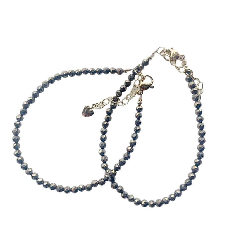 3mm Natural Pyrite Beads Faceted Bracelet Elegant Wealth Stone Faceted Bracelet Link Chain Chalcopyrite Beads Bracelet 1pc