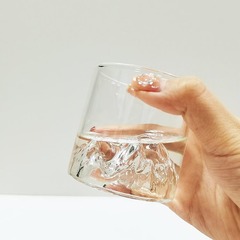 日式觀山杯耐熱富士山玻璃杯創意威士忌酒杯家用時尚高顏值水杯