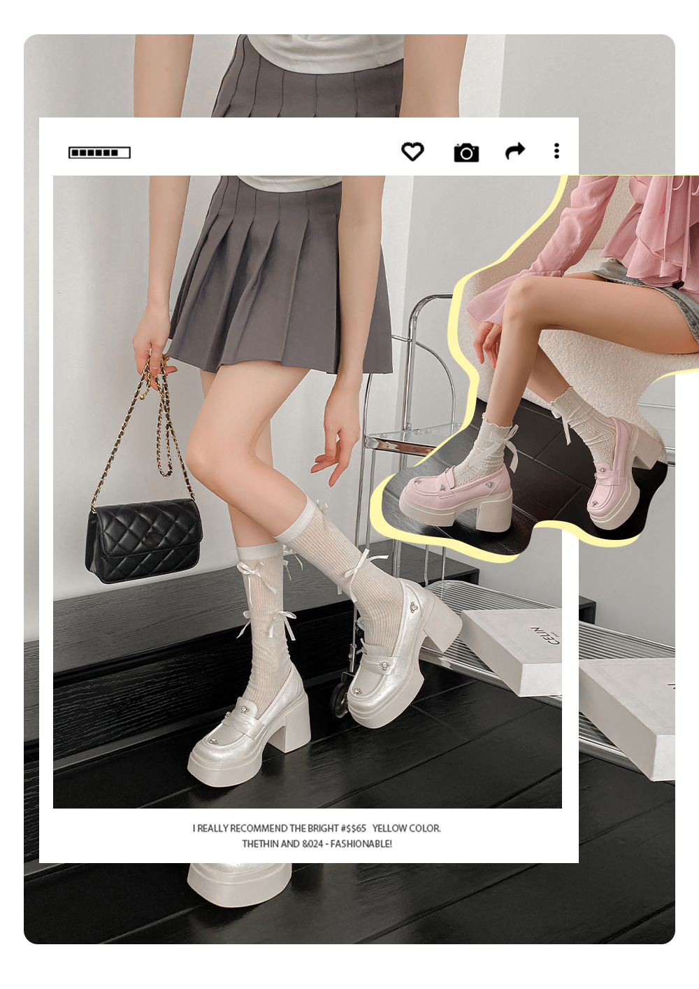 Giày Mary Jane nữ đế platform dày, gót vuông tăng chiều cao, quai ngang có khóa — Màu đen chi tiết 1