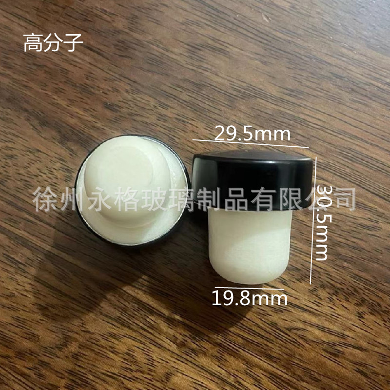 En stock al por mayor vino tinto corcho polímero corcho roble enchufe tipo T tapón sintético cubierta de cristal en stock sellado