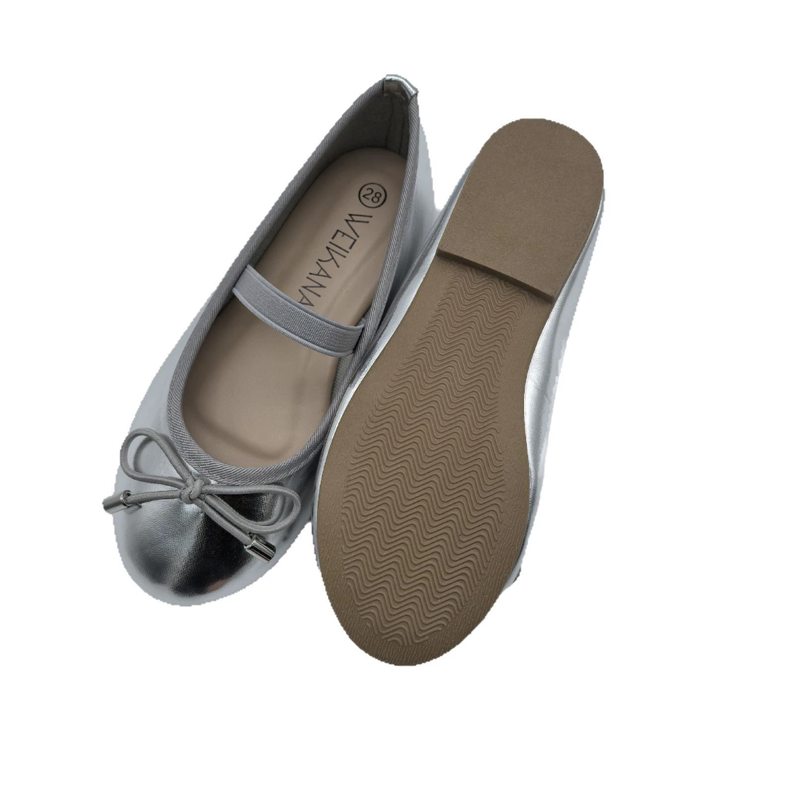 Silver fashionable shoes with bow, wholesale