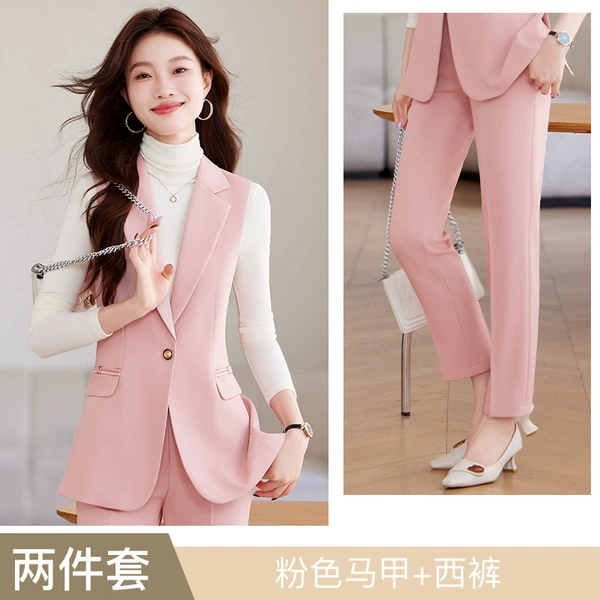 Fuchsia vest, trousers