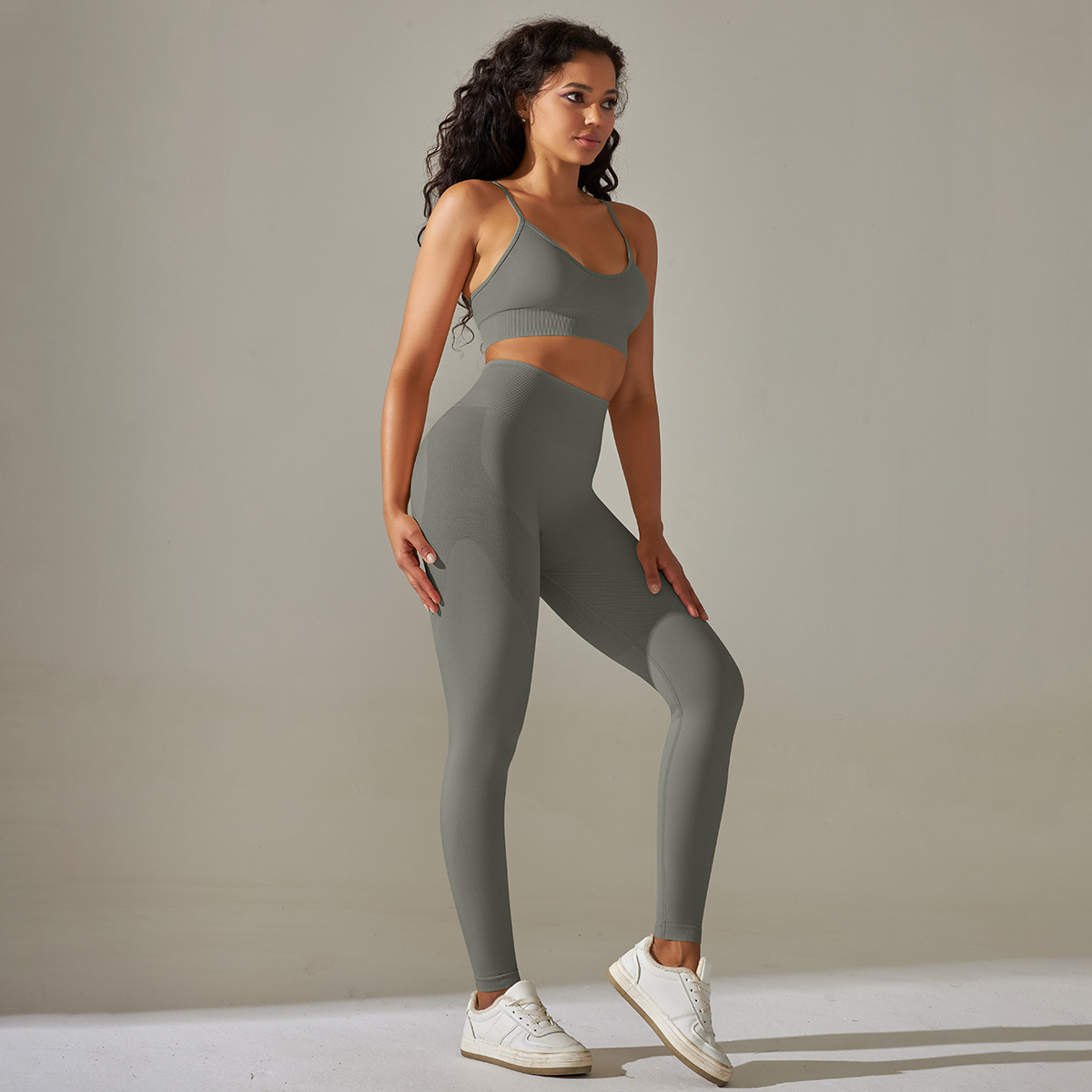 6606 Correa sujetador + pantalón traje-gris oscuro