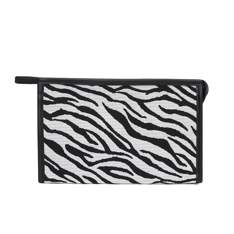 Bolsa de cosméticos estilo 2025, bolsa de cosméticos a cuadros, serie blanco y negro, bolsa de almacenamiento impermeable.