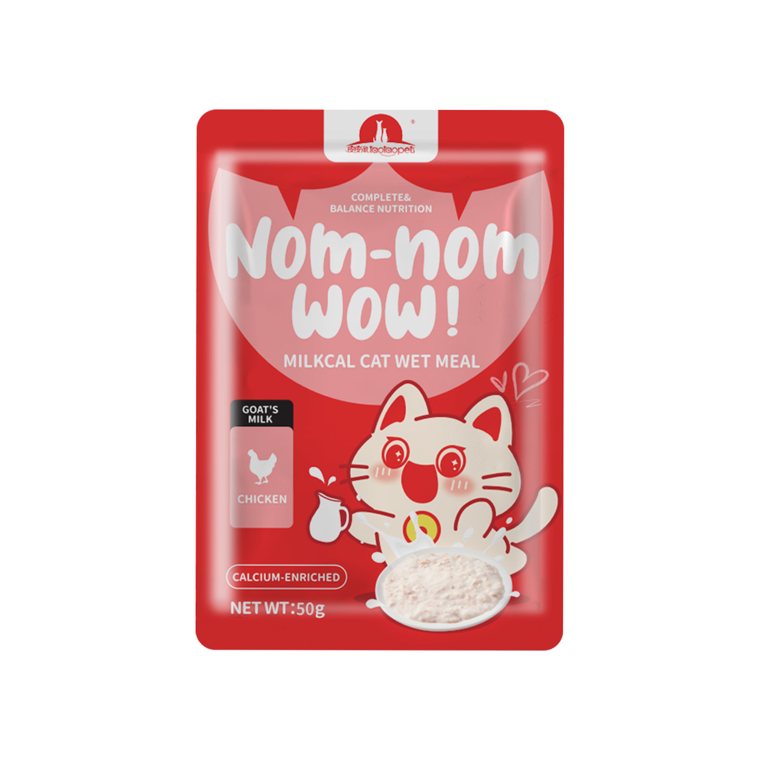 Aperitivos para gatos Pipitao WOW Leche de cabra Paquete de comida nutritiva Sopa de pollo Hidratante Gatos jóvenes para aumentar la grasa y las branquias Comida húmeda para gatos