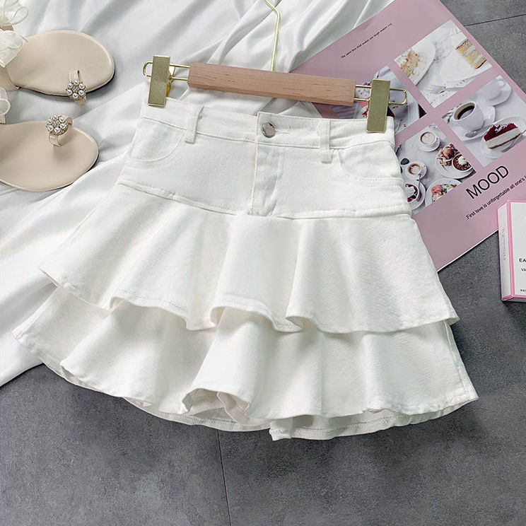 Niños pastel falda corta denim elástico falda de corset de verano de 2025 moda coreana falda de corset universal ropa de niñas