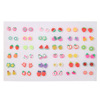 Fruit earrings, set with bow, 100 pair, flowered