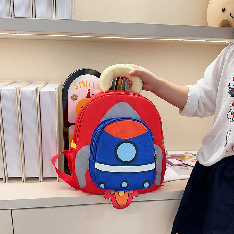 Mochila infantil cohetes de dibujos animados niños mochila transpirable 3 años de edad 5 años de edad preescolar mochila para niñas