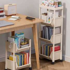 可移动书架带轮置物架落地桌面儿童玩具收纳家用客厅卧室简易书柜