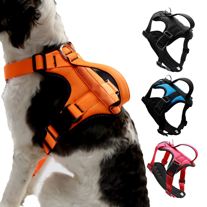 Factory spot wholesale Amazon dog vest pet chest strap reflective explosion-proof football dog chest back
