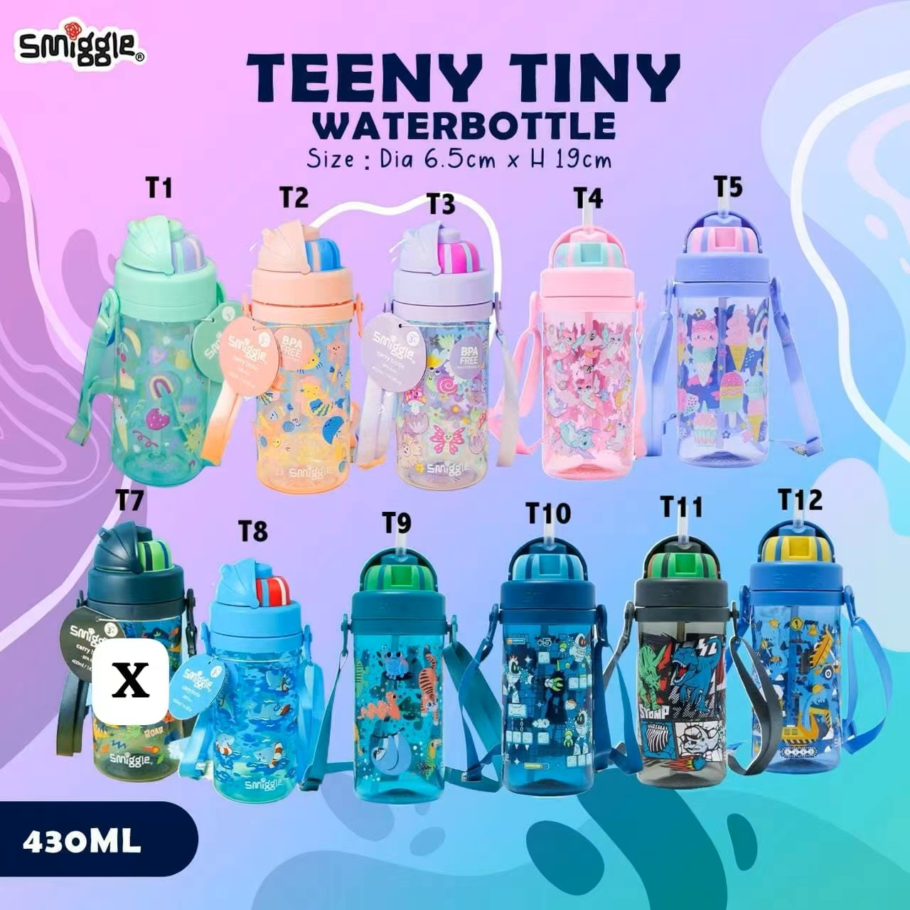 Australian smiggle taza de agua pajita plástico para niños estudiantes ligero y transparente taza de mano botella de agua de alto valor
