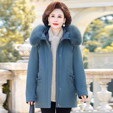 专柜中长款羽绒服女派克服冬新款活里活面中年妈妈装大码加厚外套