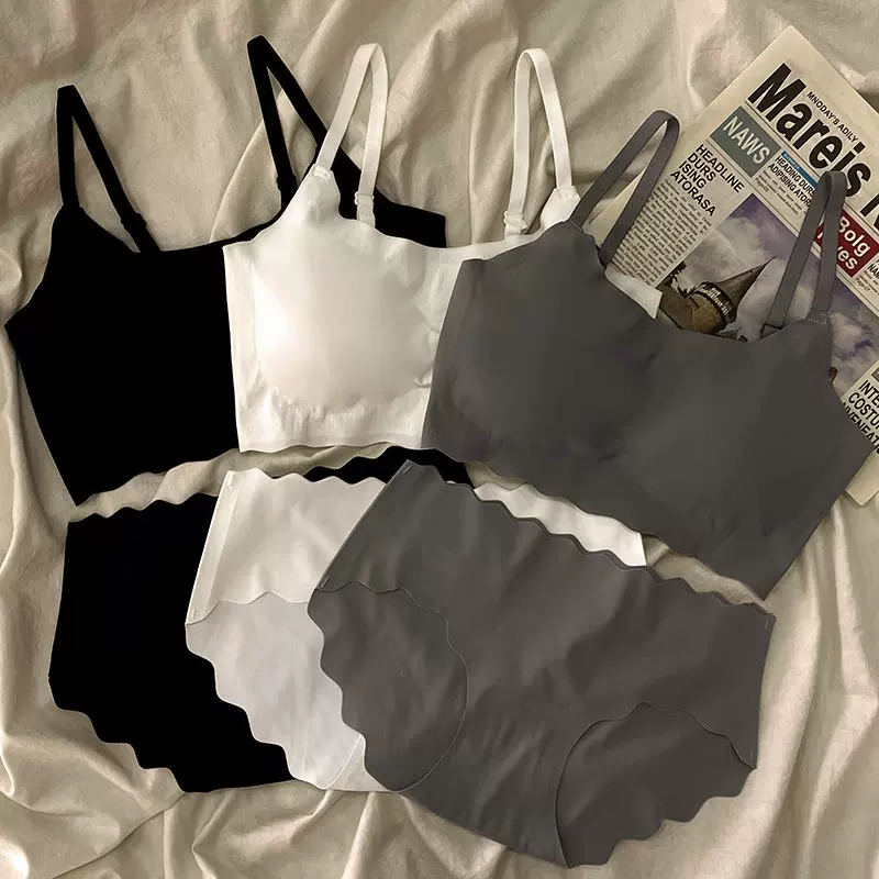 少女套装系列安心二代舒适冰丝无痕内衣无钢圈运动版中腰抗菌内衣