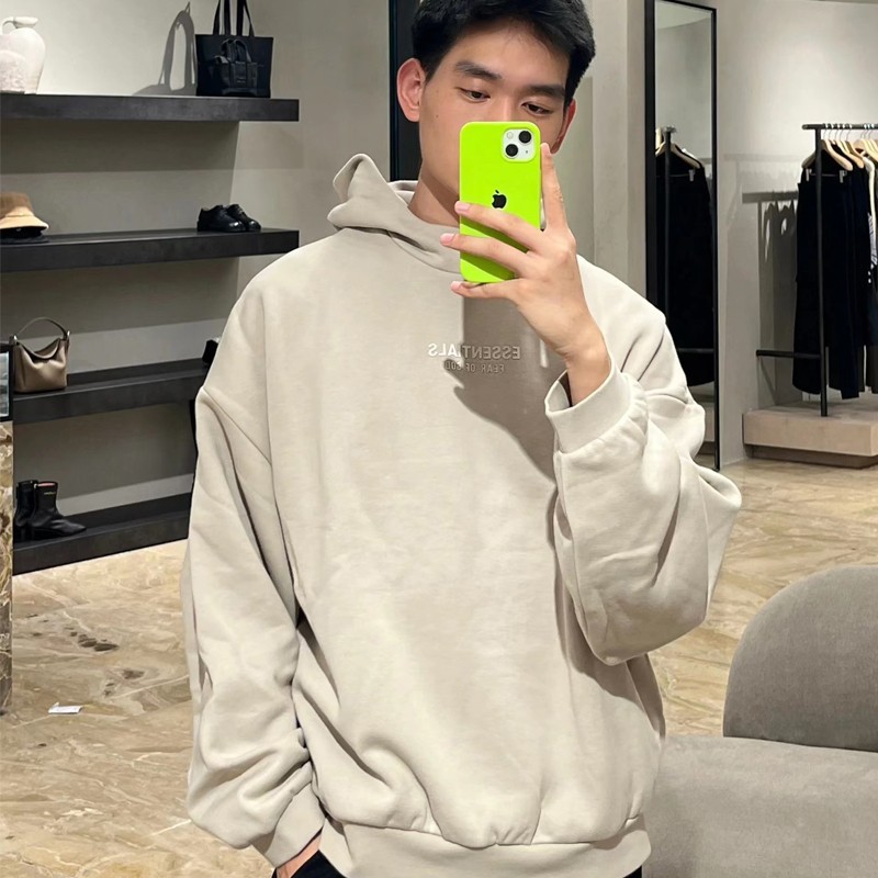 FOG multi-line ESSENTIALS HHH Marca de moda americana High Street Casual Suelto Forro polar Otoño e Invierno Sudadera con capucha para hombres