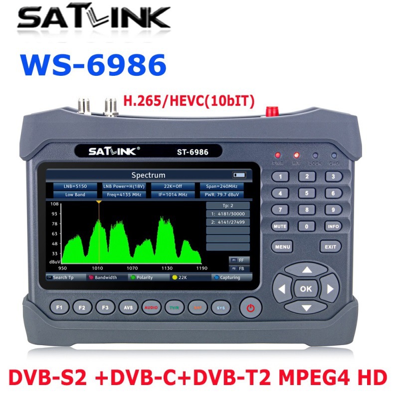 satlink 6986_satlink 6980批发WS6986光纤频谱H.265/10Bit寻星仪