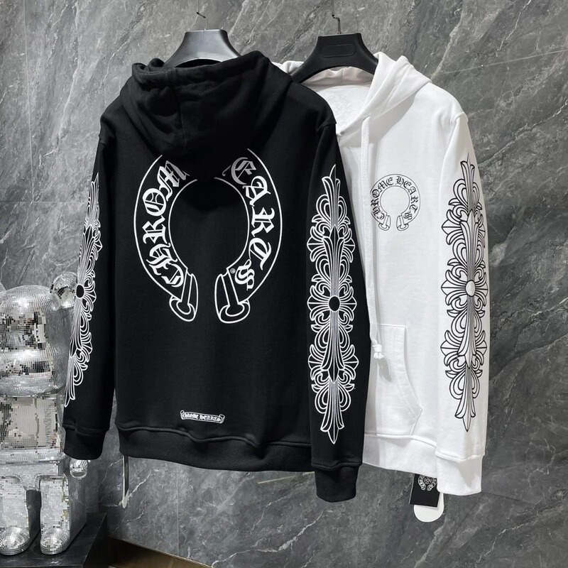 New Cross-Border Correct Version of Chrome Heart Crow Classic Sweatshirt Zipper Hoodie Hooded Jacket