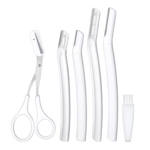 3-piece eyebrow trimmer, eyebrow scissors set, safe macro eyebrow trimmer, stainless steel blade, eyebrow razor, beauty tool