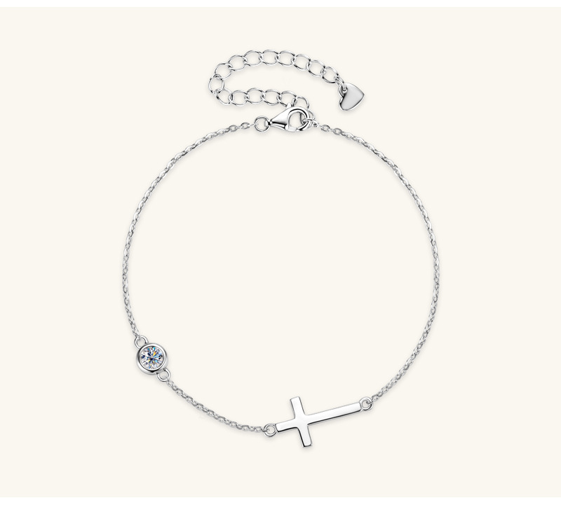 十字架莫桑钻石手链手串