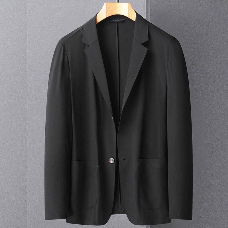 Fashion Men's Ice Silk Suit Business Casual Blazer Spring and Summer Thin Cheap Sun Protection Clothing Plus Size Men's Clothing