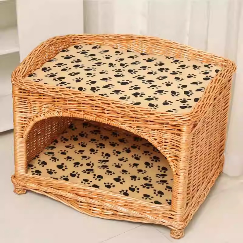 Mascotas de verano ratana gato casa de gatos villa cuatro estaciones gatos de Teddy jaula gatos casa de gatos red gato nido