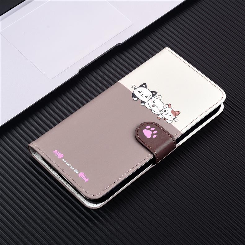 iPhone 16 uyumlu deri kılıf, çizgi film Apple 14 Pro Max boyalı telefon kılıfı, kapaklı kartlık, düşmeye dayanıklı 15
