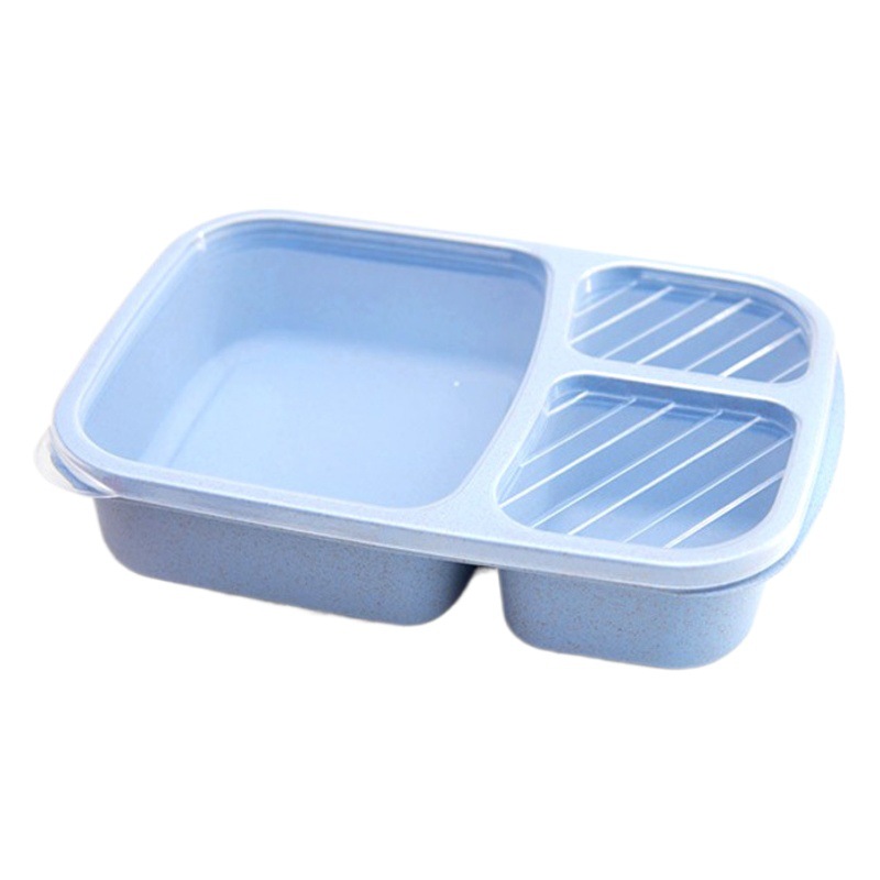 Fiambrera de paja de trigo con tapa de plástico, plato de comida para estudiantes, dormitorio, lonchera para trabajadores de oficina, lonchera portátil