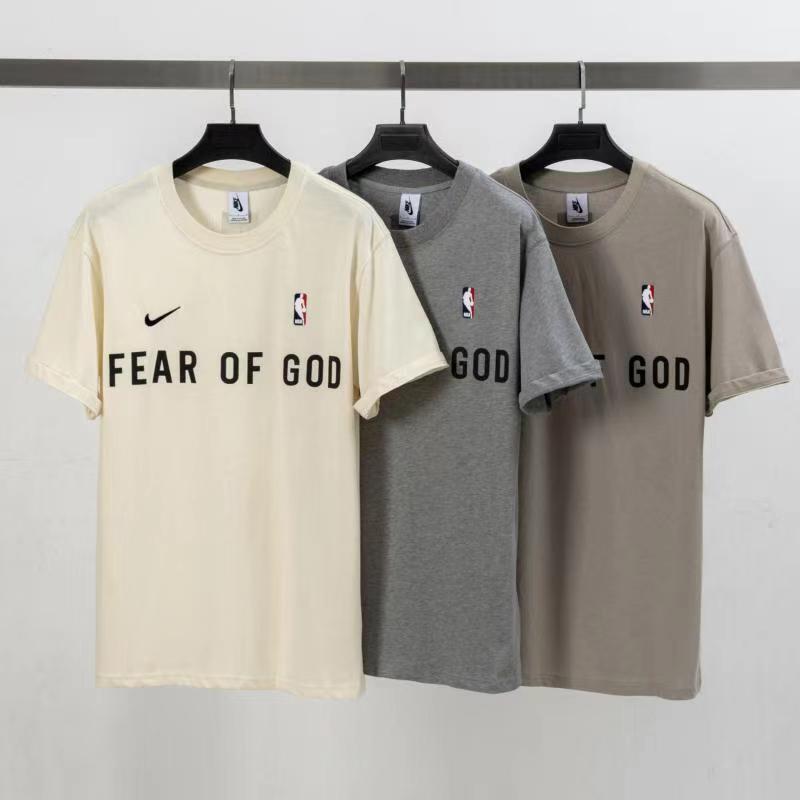FEAR OF GOD Mainline NBA High Street FOG Letter Print Loose Men's and Women's T-Shirt Bieber Same Short Sleeve