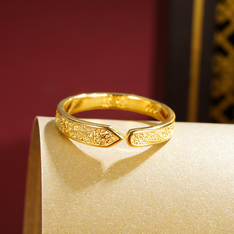 Antigua herencia de oro vietnamita anillo Ruyi token chicas retro universal abertura esmerilado joyas de anillo al por mayor