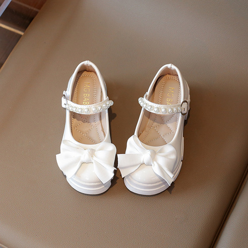 Girls' Lolita Bow-Knot Leather Shoes—Autumn Style Children's Princess Shoes, Student Pearl Mary Jane Loafers