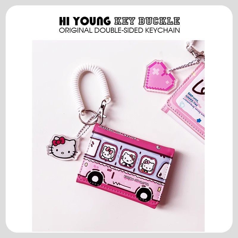 Hello Kitty Wallet Card Holder Pu Bus-Patterned Lanyard Campus Id Storage Bag Id Storage Bag Hello Kitty Wallet Card Holder Pu Bus-Patterned Lanyard Campus Id Storage Bag Id Storage Bag