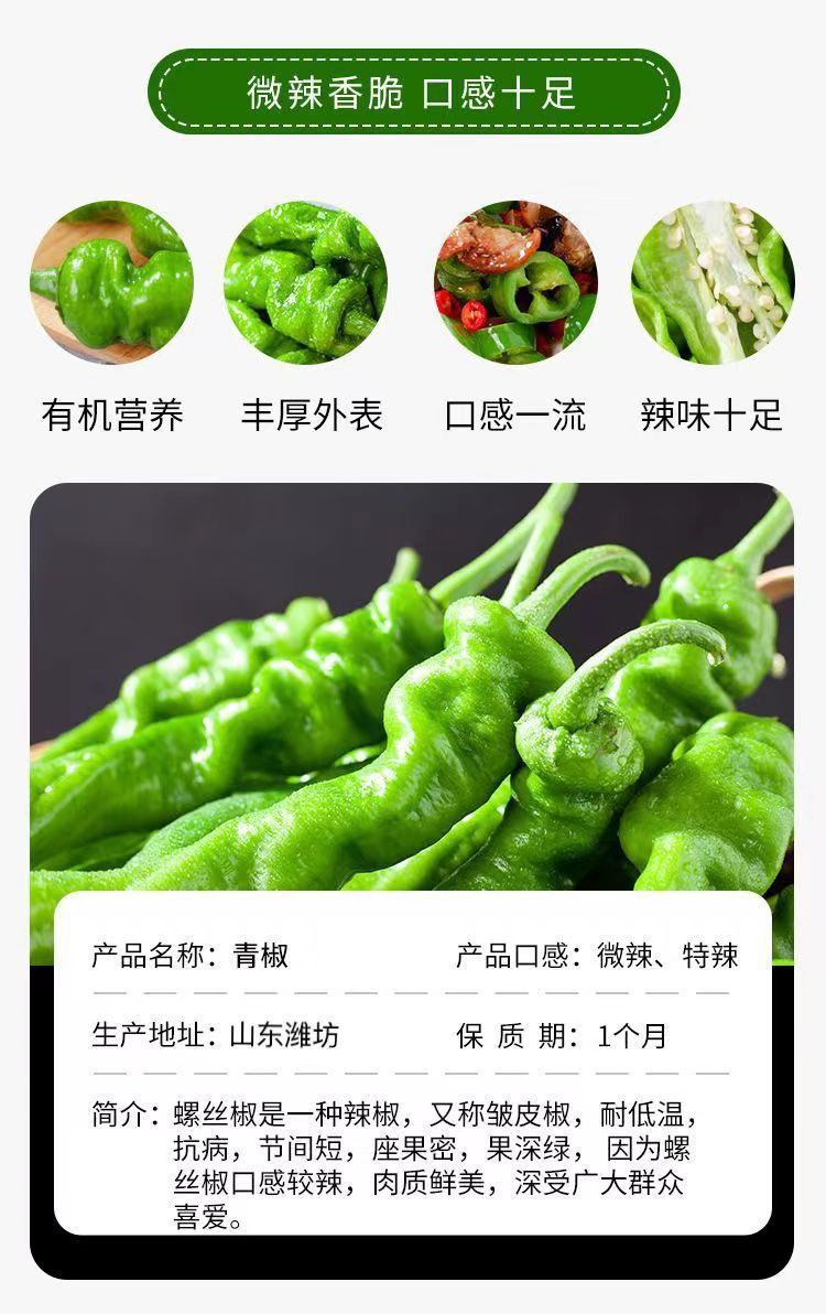 山东螺丝椒辣椒新鲜薄皮微辣特辣尖椒陇椒小皱皮青椒菜椒当季蔬菜-阿里巴巴