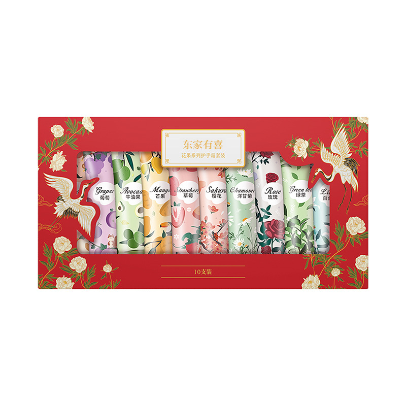 Tiktok Jinya Fruit Hand Cream Set moisturizing and hydrating ten gift box moisturizing and tender skin five sets