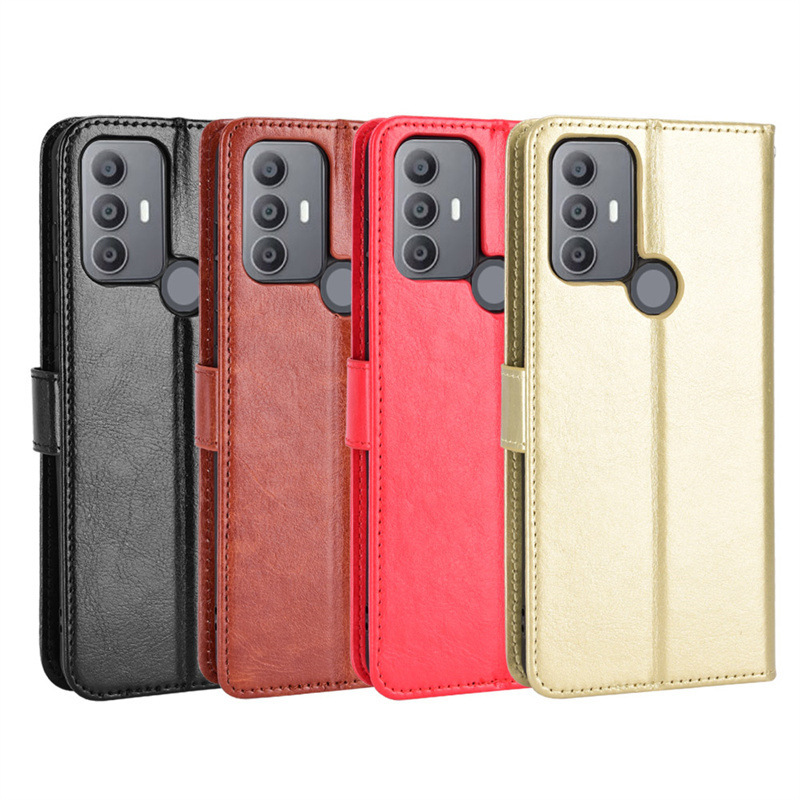 For TCL 30 SE mobile phone case TCL305/306 mobile phone leather case flip Crazy Horse pattern lanyard card 30E case For TCL 30 SE mobile phone case TCL305/306 mobile phone leather case flip Crazy Horse pattern lanyard card 30E case