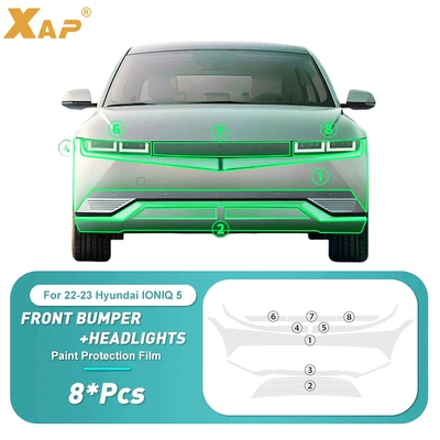 Cross-Border Supply Suitable for Car paint protective film - hyundai-ioniq-5-front-bumper-film-headlight-film-tpu-75mil-lubrizol-material