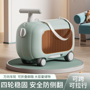 Children's Lightweight Scooker Cartoon Mount Luggage Baby Sideable Rollover-proof Suitcase Scooby Scooby Scooby