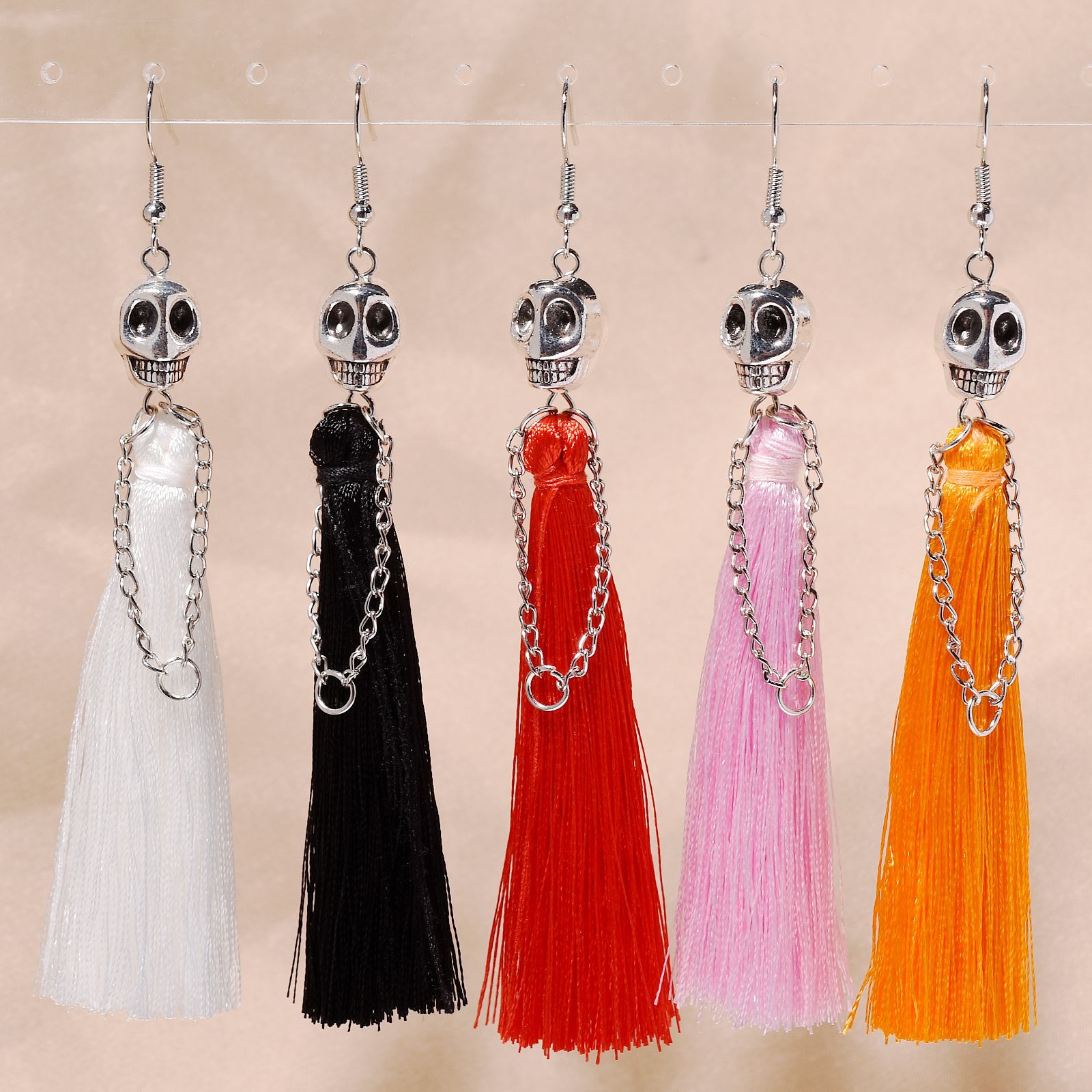 25g Weight Iron Ear Needle Material Drop Earrings Classification 1 Pair Quantity Holiday, Festival Occasion Zinc alloy Material Halloween Festival Solid Color Pattern Women's Gender Plating Design Punk Style 1 Pair Halloween Punk Solid Color Plating Zinc Alloy Drop Earrings 9