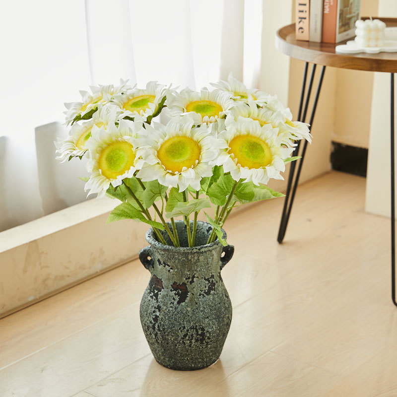 清新单支向日葵仿真花奶油系家居客厅餐桌假花装饰摆设新款假花详情3