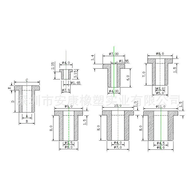 防电线刮伤硅橡胶套过线圈T型硅胶通心护线圈