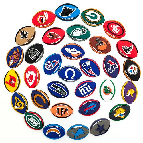 Soccer ball logo badge hole shoe flower shoe buckle soft rubber DIY accessories shoe components