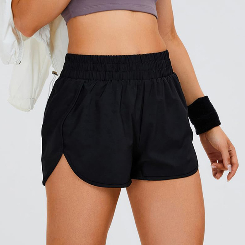 25 Cross-Border Quick-Dry Waist-Cinching Double-Pocket Sports Shorts Women's Casual Wide-Leg Loose Fitness Three-Point Yoga Shorts
