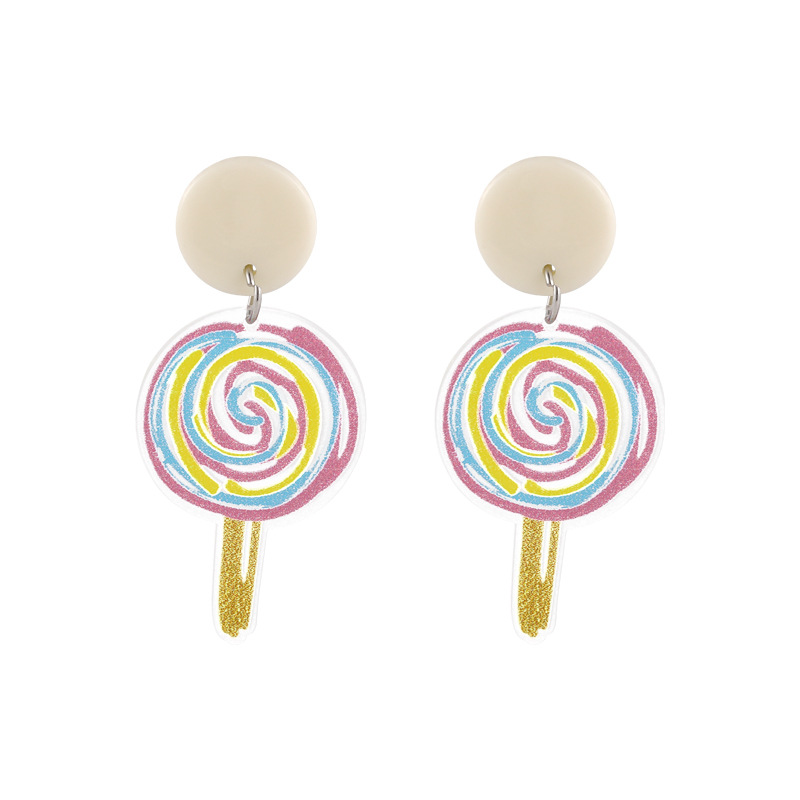 Korean Hand-painted Acrylic Stick Candy Color Earring display picture 3