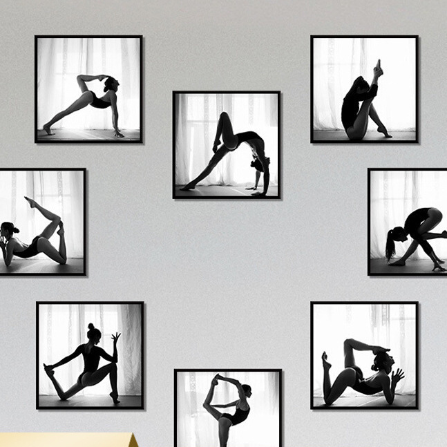 Yoga Studio Decorative Painting Dance Room Mural Art Gym Background Wall Yoga Poster Training Room Hanging Painting