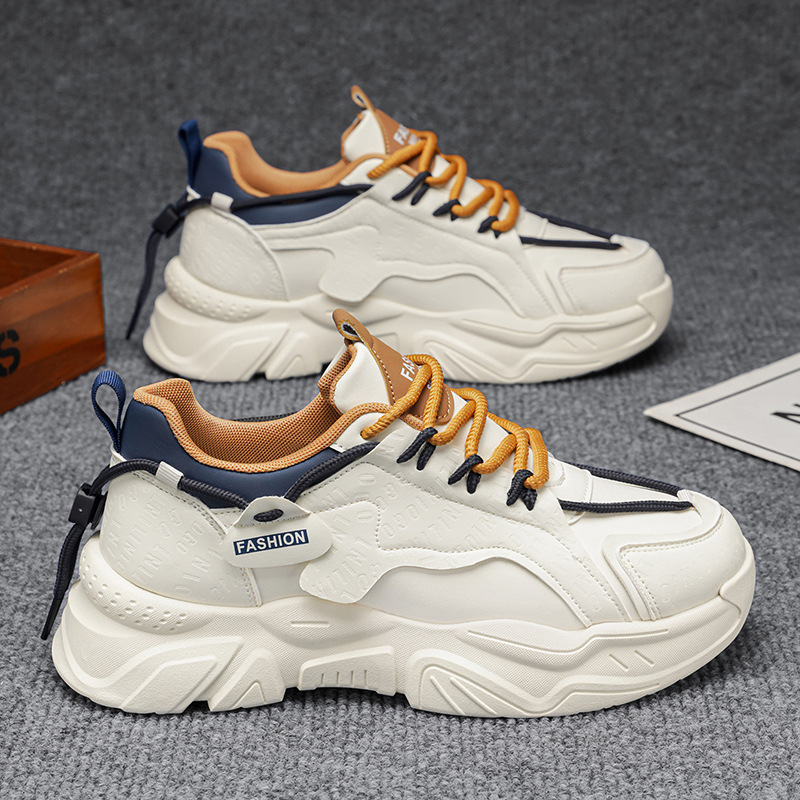 Zapatos de papá zapatos de hombre 2026 primavera nuevos zapatos de moda transpirables de moda para hombres zapatos deportivos casuales con suela gruesa aumentada